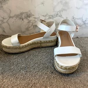 White platform sandals